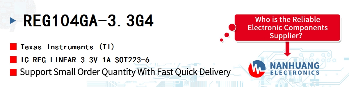 REG104GA-3.3G4 TI IC REG LINEAR 3.3V 1A SOT223-6