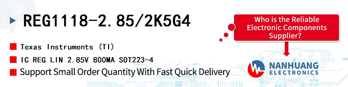 REG1118-2.85/2K5G4 TI IC REG LIN 2.85V 800MA SOT223-4