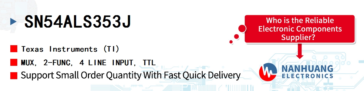 SN54ALS353J TI MUX, 2-FUNC, 4 LINE INPUT, TTL