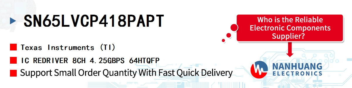 SN65LVCP418PAPT TI IC REDRIVER 8CH 4.25GBPS 64HTQFP