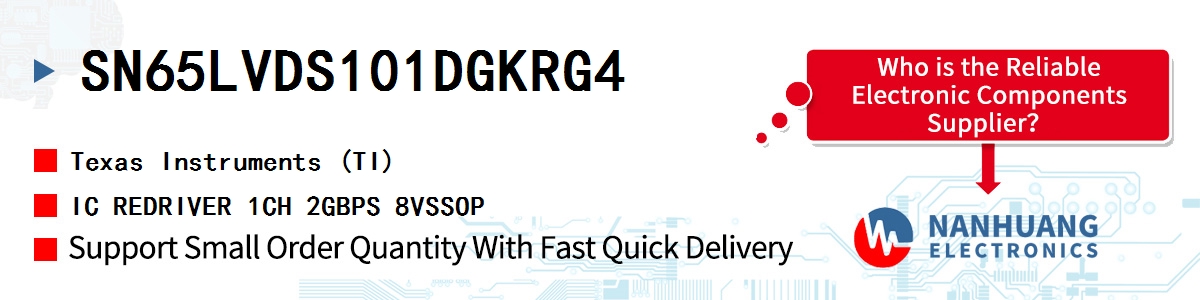 SN65LVDS101DGKRG4 TI IC REDRIVER 1CH 2GBPS 8VSSOP