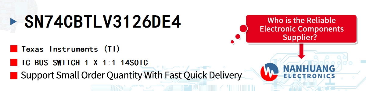 SN74CBTLV3126DE4 TI IC BUS SWITCH 1 X 1:1 14SOIC