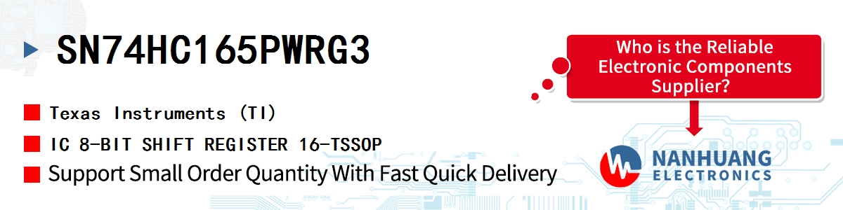 SN74HC165PWRG3 TI IC 8-BIT SHIFT REGISTER 16-TSSOP