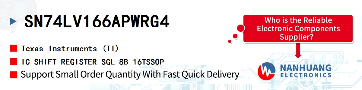 SN74LV166APWRG4 TI IC SHIFT REGISTER SGL 8B 16TSSOP