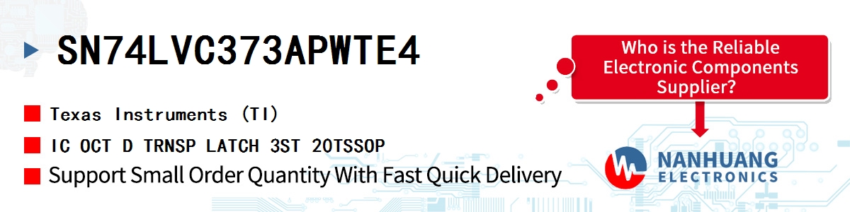 SN74LVC373APWTE4 TI IC OCT D TRNSP LATCH 3ST 20TSSOP