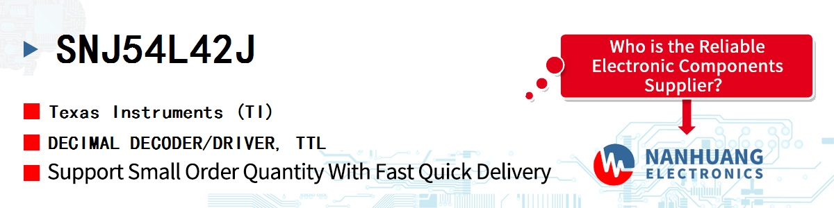 SNJ54L42J TI DECIMAL DECODER/DRIVER, TTL