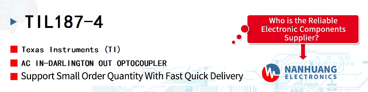 TIL187-4 TI AC IN-DARLINGTON OUT OPTOCOUPLER