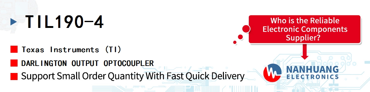 TIL190-4 TI DARLINGTON OUTPUT OPTOCOUPLER
