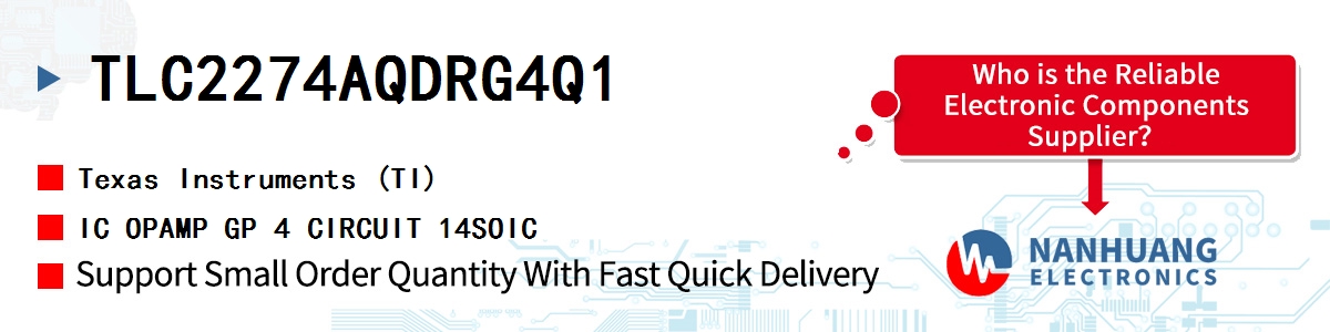TLC2274AQDRG4Q1 TI IC OPAMP GP 4 CIRCUIT 14SOIC