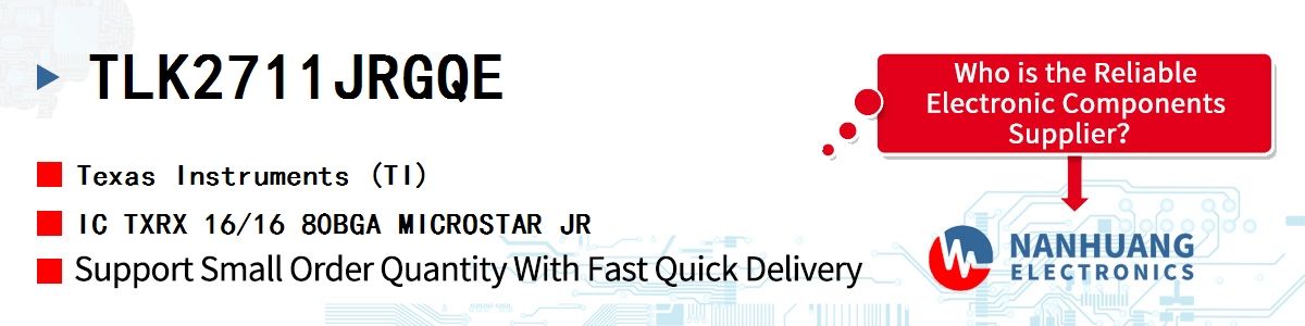TLK2711JRGQE TI IC TXRX 16/16 80BGA MICROSTAR JR