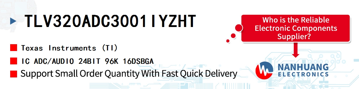 TLV320ADC3001IYZHT TI IC ADC/AUDIO 24BIT 96K 16DSBGA