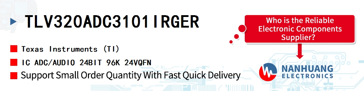 TLV320ADC3101IRGER TI IC ADC/AUDIO 24BIT 96K 24VQFN