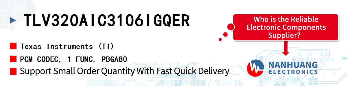TLV320AIC3106IGQER TI PCM CODEC, 1-FUNC, PBGA80