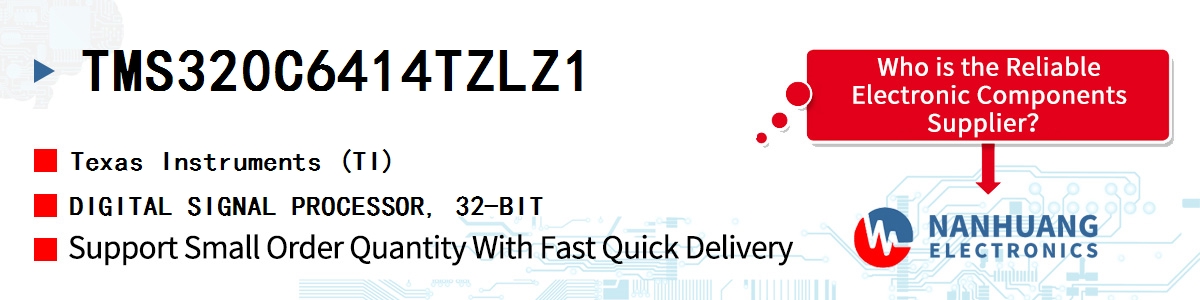 TMS320C6414TZLZ1 TI DIGITAL SIGNAL PROCESSOR, 32-BIT