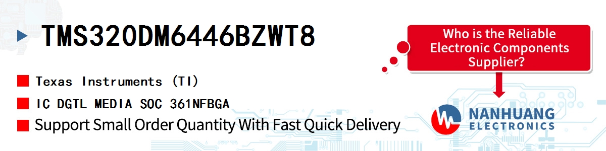 TMS320DM6446BZWT8 TI IC DGTL MEDIA SOC 361NFBGA