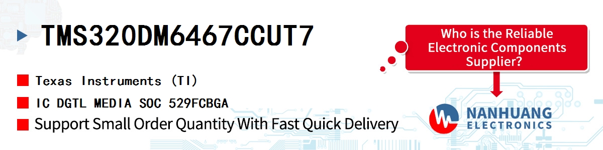 TMS320DM6467CCUT7 TI IC DGTL MEDIA SOC 529FCBGA