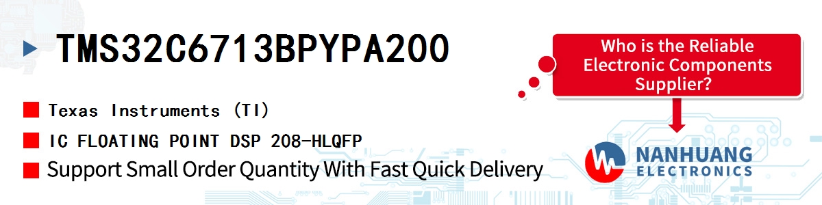 TMS32C6713BPYPA200 TI IC FLOATING POINT DSP 208-HLQFP