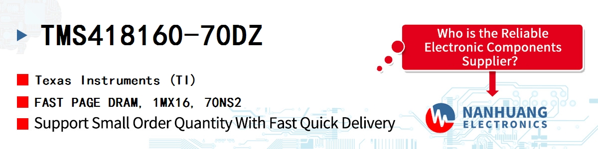 TMS418160-70DZ TI FAST PAGE DRAM, 1MX16, 70NS2
