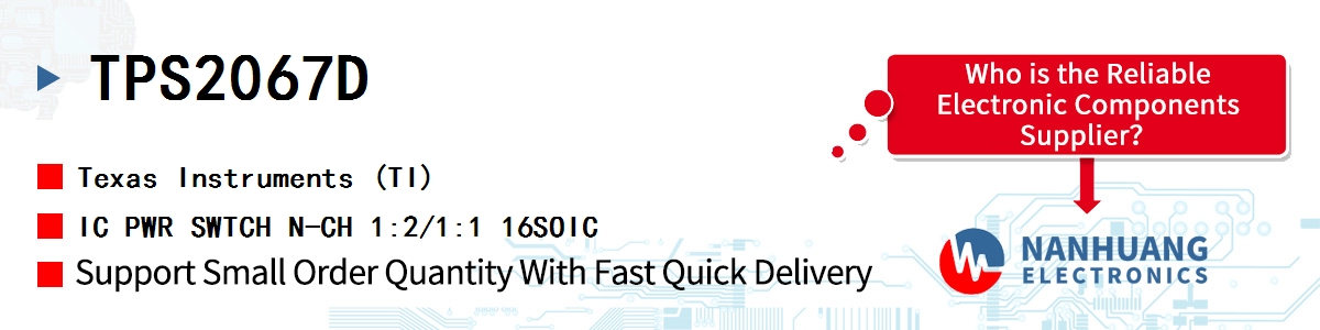 TPS2067D TI IC PWR SWTCH N-CH 1:2/1:1 16SOIC