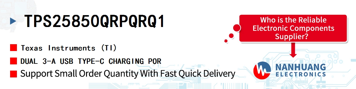 TPS25850QRPQRQ1 TI DUAL 3-A USB TYPE-C CHARGING POR
