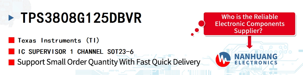 TPS3808G125DBVR TI IC SUPERVISOR 1 CHANNEL SOT23-6