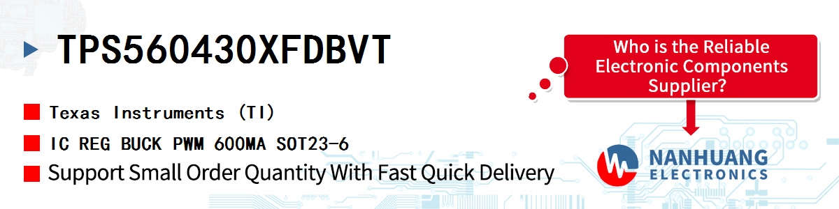 TPS560430XFDBVT TI IC REG BUCK PWM 600MA SOT23-6
