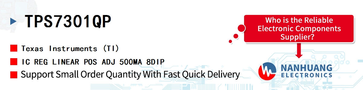 TPS7301QP TI IC REG LINEAR POS ADJ 500MA 8DIP