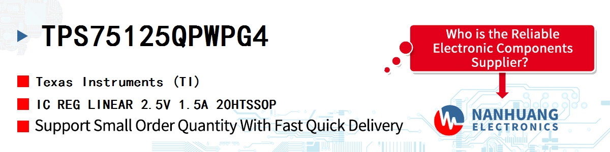 TPS75125QPWPG4 TI IC REG LINEAR 2.5V 1.5A 20HTSSOP