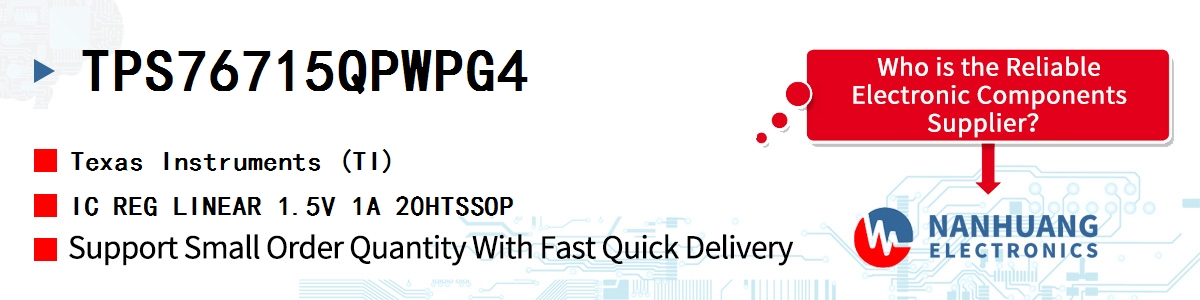 TPS76715QPWPG4 TI IC REG LINEAR 1.5V 1A 20HTSSOP