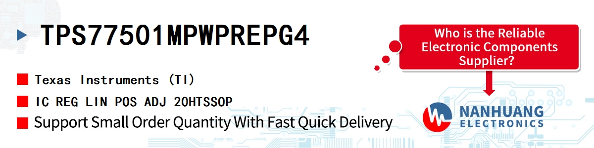 TPS77501MPWPREPG4 TI IC REG LIN POS ADJ 20HTSSOP