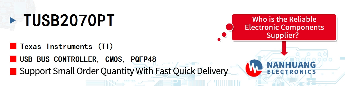 TUSB2070PT TI USB BUS CONTROLLER, CMOS, PQFP48