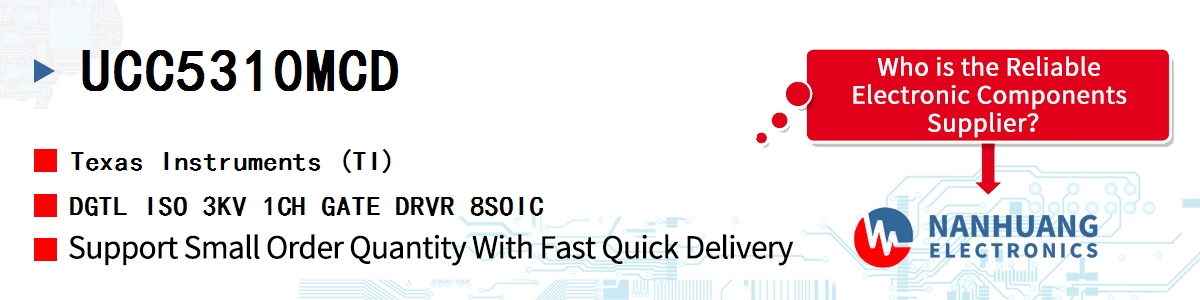 UCC5310MCD TI DGTL ISO 3KV 1CH GATE DRVR 8SOIC